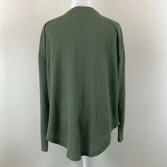 Gibson moss green waffle knit cardigan size xs - Picture 4 of 8